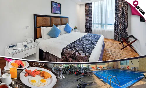 Deluxe Suite Staycation with Breakfast & Lunch OR Dinner for TWO + Gym & Pool Access at Plaza Inn Doha!